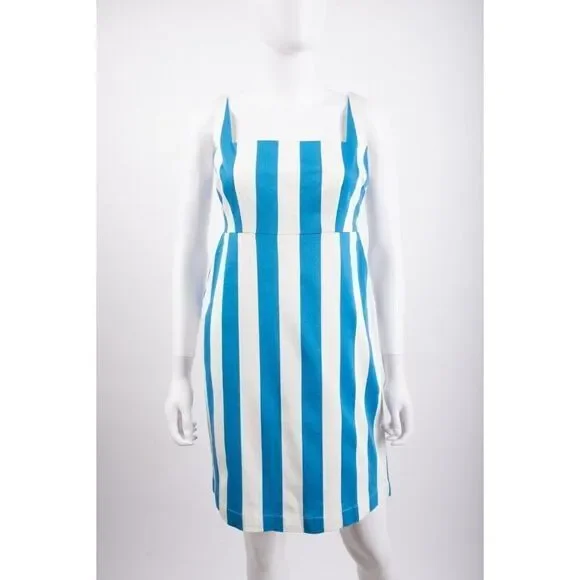 boden blue and white striped dress Boden Women's Aria Collared Jersey Dress in Blue main image 0